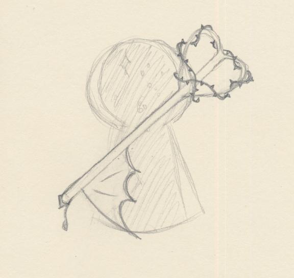 A key laid across a keyhole shape filled with stars.